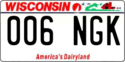 WI license plate 006NGK