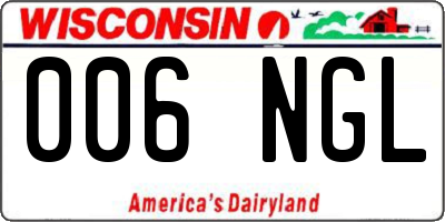 WI license plate 006NGL