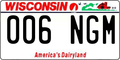 WI license plate 006NGM