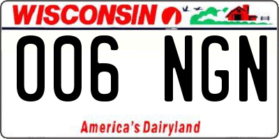 WI license plate 006NGN