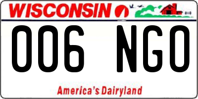 WI license plate 006NGO