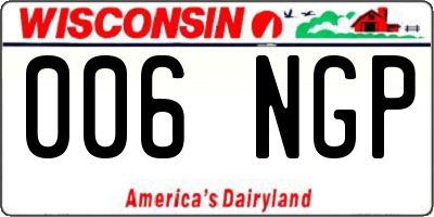 WI license plate 006NGP