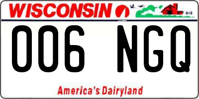 WI license plate 006NGQ