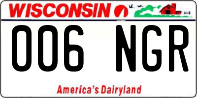 WI license plate 006NGR