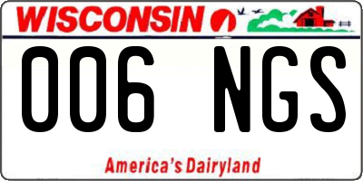 WI license plate 006NGS