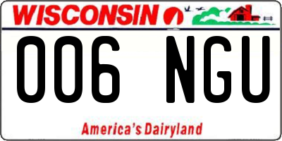 WI license plate 006NGU