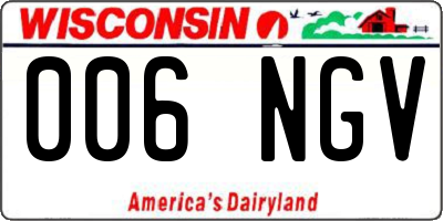 WI license plate 006NGV