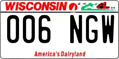 WI license plate 006NGW