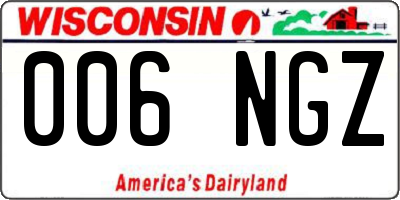 WI license plate 006NGZ