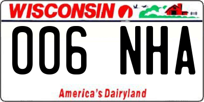 WI license plate 006NHA