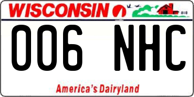 WI license plate 006NHC