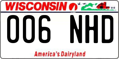 WI license plate 006NHD