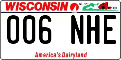 WI license plate 006NHE