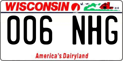 WI license plate 006NHG