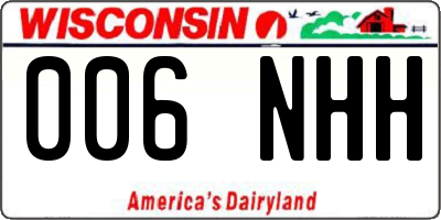 WI license plate 006NHH