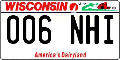 WI license plate 006NHI