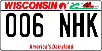 WI license plate 006NHK