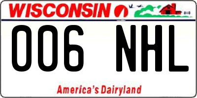 WI license plate 006NHL