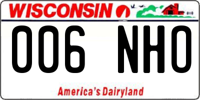 WI license plate 006NHO