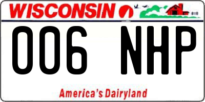 WI license plate 006NHP