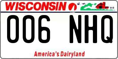 WI license plate 006NHQ