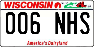 WI license plate 006NHS