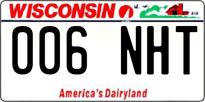 WI license plate 006NHT