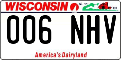WI license plate 006NHV