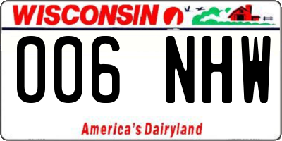 WI license plate 006NHW