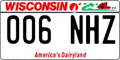 WI license plate 006NHZ
