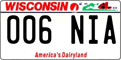 WI license plate 006NIA