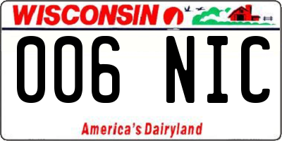 WI license plate 006NIC
