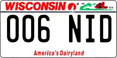 WI license plate 006NID