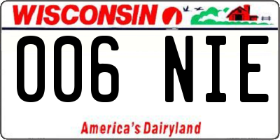 WI license plate 006NIE