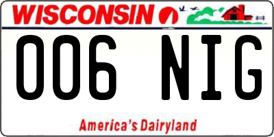 WI license plate 006NIG