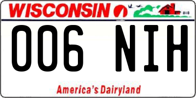 WI license plate 006NIH