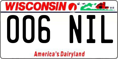 WI license plate 006NIL