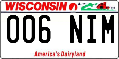 WI license plate 006NIM