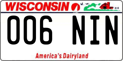WI license plate 006NIN