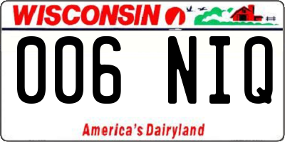WI license plate 006NIQ