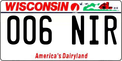 WI license plate 006NIR