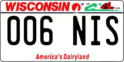 WI license plate 006NIS