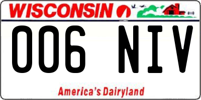 WI license plate 006NIV