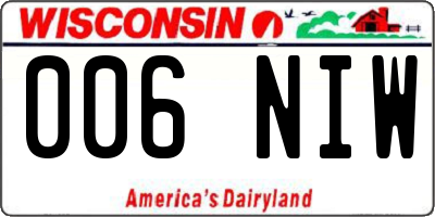 WI license plate 006NIW