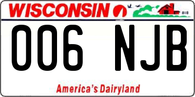 WI license plate 006NJB