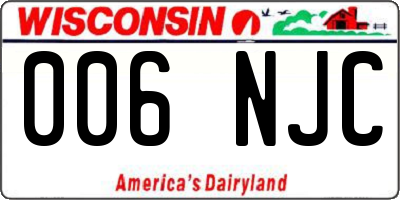 WI license plate 006NJC