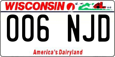 WI license plate 006NJD