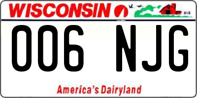 WI license plate 006NJG