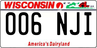 WI license plate 006NJI