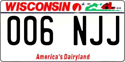 WI license plate 006NJJ